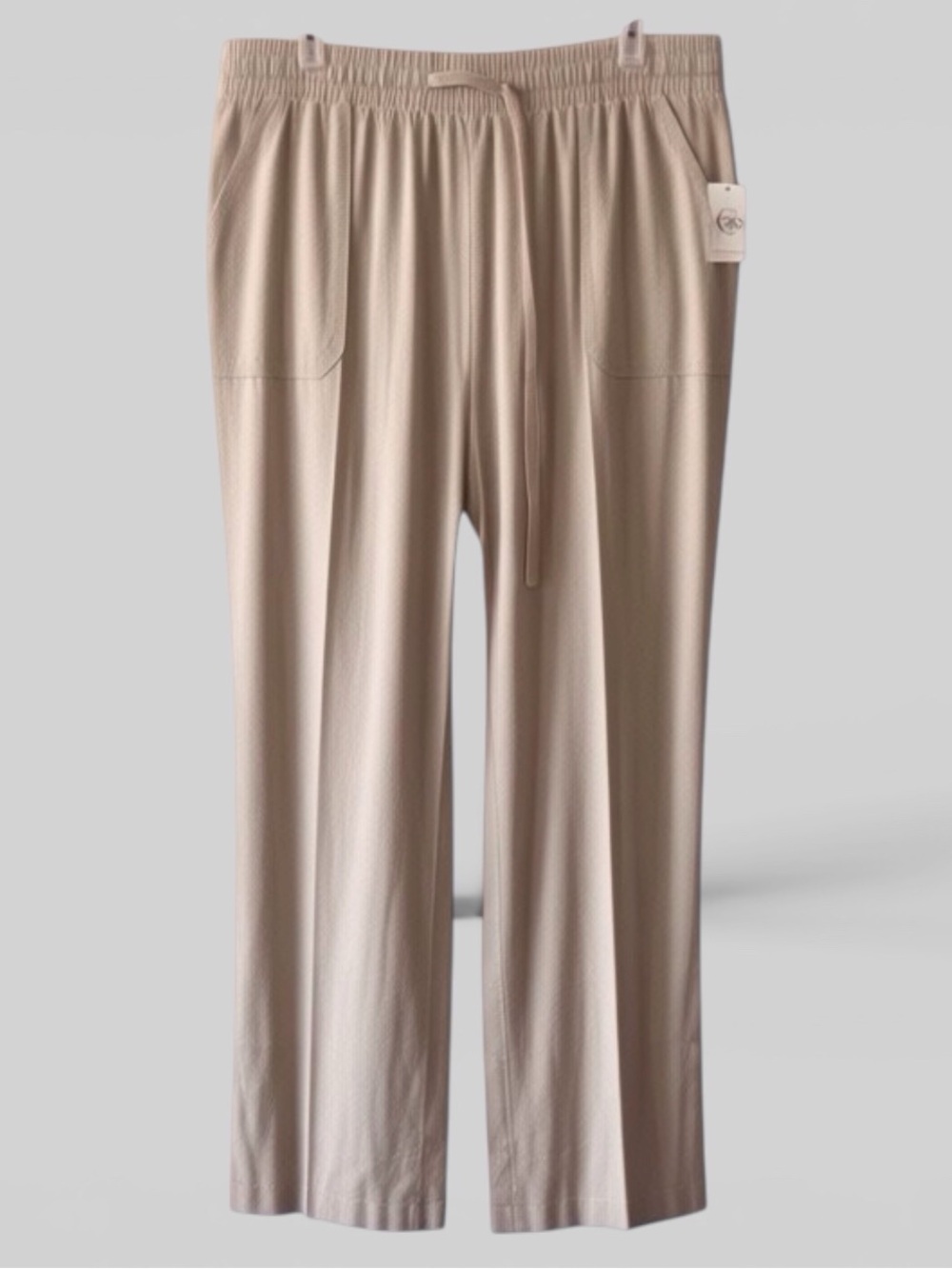 Cato Wide Leg Linen Blend Pants | Oatmeal | Size L | NWT